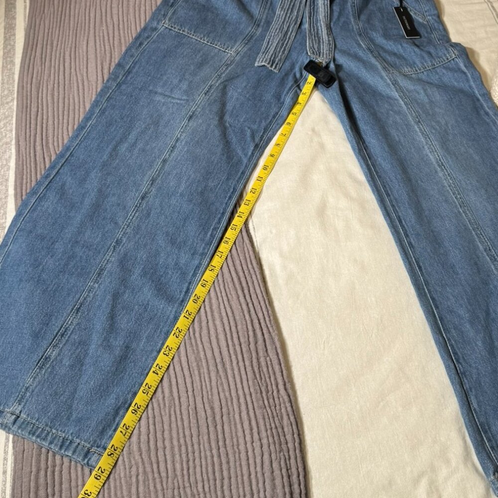 Dictionary High-Rise Wide-Leg Jeans with Tie Belt – Light Wash Denim NWT - Picture 5 of 6